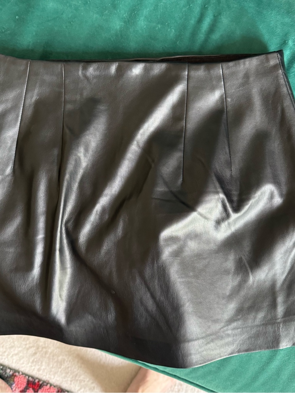 Express Black Faux Leather Mini Skort